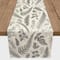 Gray Botanical Pattern Cotton Twill Table Runner